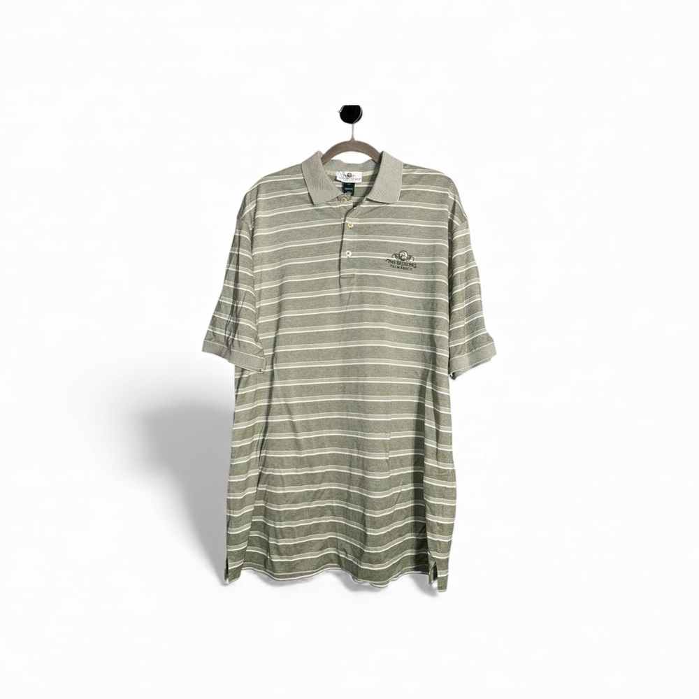 The Breakers XL Palm Beach Striped Green Classic Polo Shirt